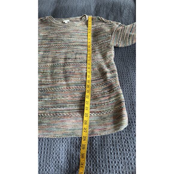 J Jill 100% Cotton Colorful Heathered Stripe Boho Sweater Size XL - Picture 7 of 7